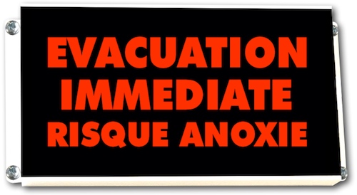afficheur lumineux de signalisattion evacuation risque d'anoxie