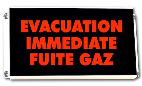 signalisation lumineuse fuite de gaz evacuation immediate